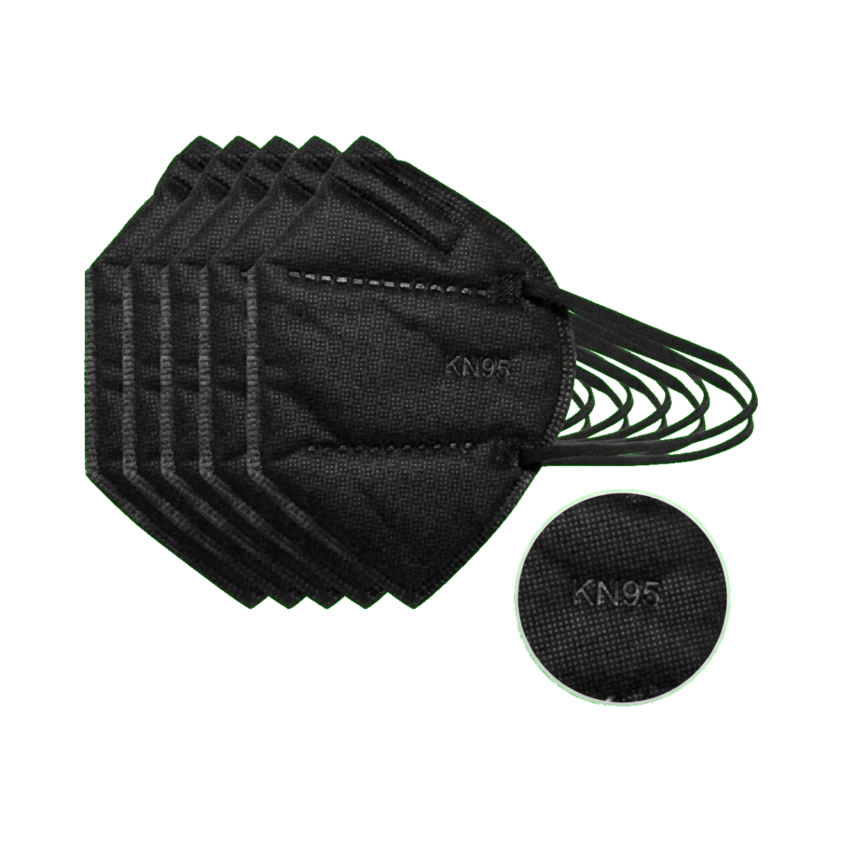 CUBREBOCA KN95 NEGRO P/10 PZAS