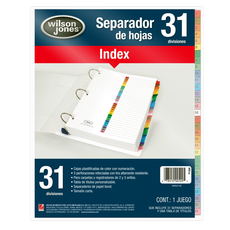 Separador De Hojas Index C31 Comercializadora Suncatcher Del Norte